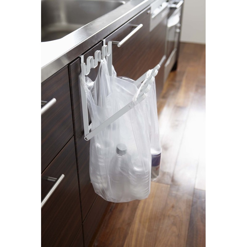 Yamazaki Industries Plastic Bag Hanger Tower White 7133