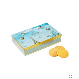 La Sablésienne, La Romance French Petit Tin of Butter Shortbread Cookies with Salted Butter Caramel Chips, 150g (5.29 oz)