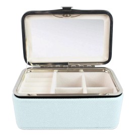 J.H. Company Alhajero Organizador Con Espejo Chico Estuche Joyero T992 Color Azul Claro
