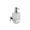 Wall Mounted Soap Dispensor in Frosted Glass with Polished Chrome