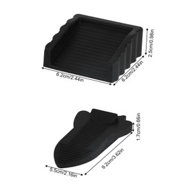 lasuroa 6pcs Door Stopper, 2 Styles TPR Doorstops Wedge Bidirectional Anti-Slip Design Spacecraft Door Wedge Stopper Works on All Floor Types Home & Office Use (Black)