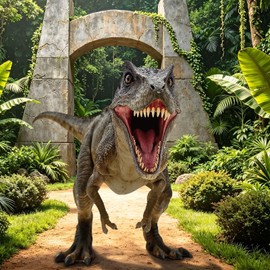 Life Size Dinosaur Cardboard Cutout Standee 43x59 in, Dino Kt Foam Board Dinosaur Photo Booth Prop, 2 Support Brackets and 2 Double-sided Tape, Easy Assembly for Dino Party Birthday Event Decor