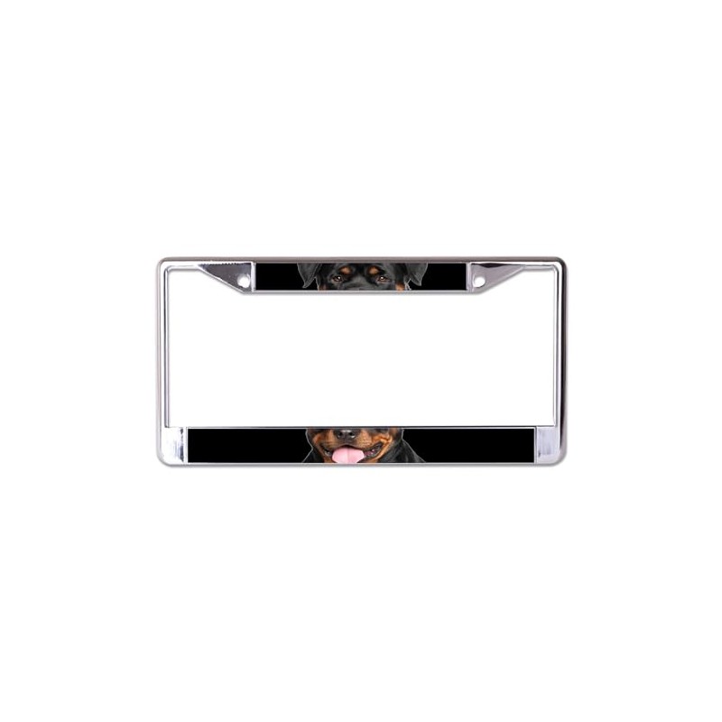 Rottweiler Face Chrome License Plate Frame