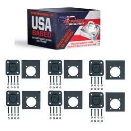 Pit Posse 11005BK-6 Cargo Trailer Recessed Pan D Ring Floor Rope Anchor Tie Down 6,000 lbs Breaking Strength - Flush Mount - Includes Washers and Mounting Hardware - Truck Bed SUV Van (6 Pack/Black)