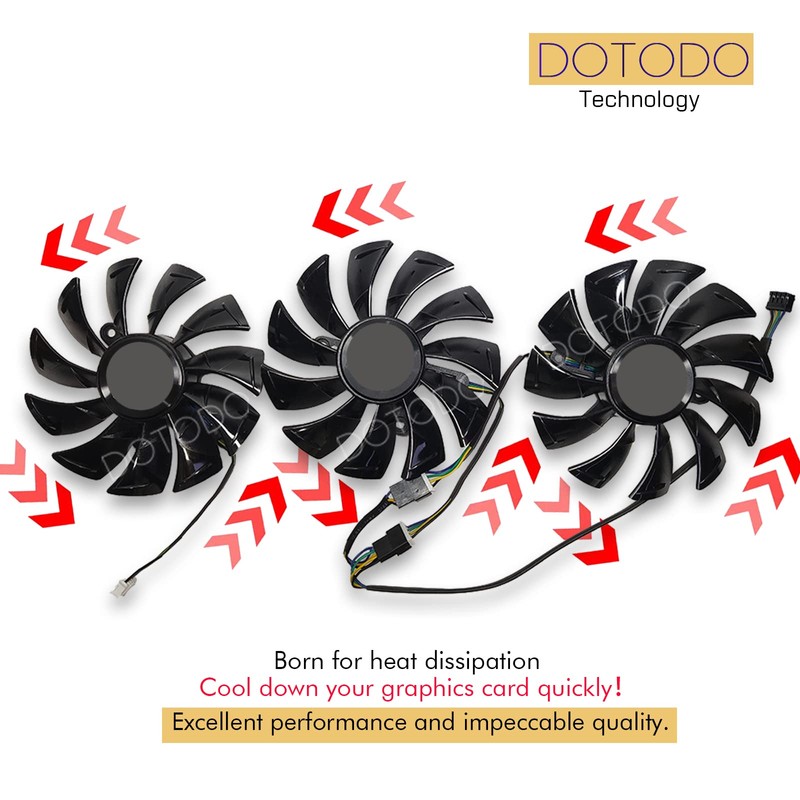 Dotodo 87mm GA92S2U DC12V 0.46A 4PIN Graphics Card Cooling Fan