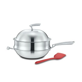 CONCORD x Duck House Premium Non-Stick 3 Ply Stainless Steel Wok w/ Lid Steamer