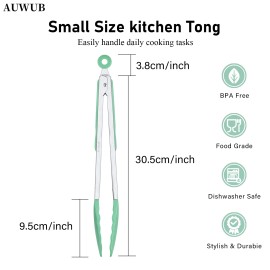 12 Inch Heat-Resistant BBQ Silicone Food Clip Grilling Locking Metal Silicone Foods Tong Kitchen Ergonomic Grip Tongscolor: Pistachio, size: 12 inch