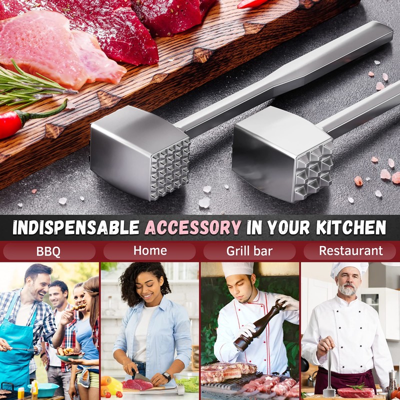 Meat Tenderizer 1 pcs Aluminium Mallet Dual-Sided - Tenderizer Tool