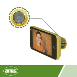 Amig Digital Door Viewer | 4" TFT LCD Screen | Viewing Angle: 160° | Sharp Images | Easy Installation and Use | Gold Colour