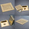 RANDOM Brushed Gold Shower Drain Square 6 Inch Shower Floor