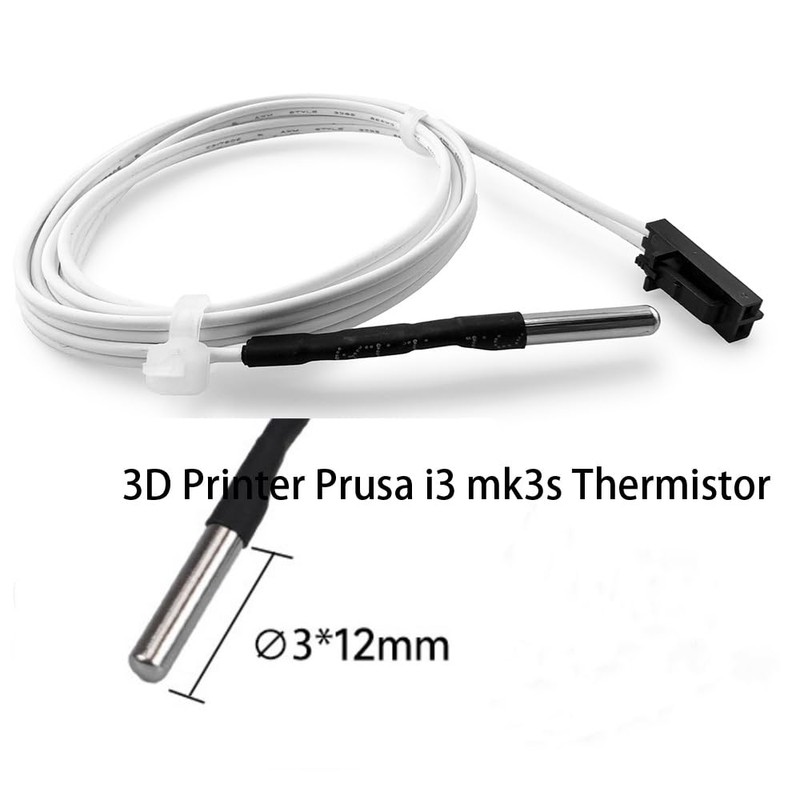 2Pcs Prusa MK3s+ Thermistor, 3D Printer NTC 100K 3950 Prusa