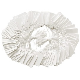 200 Pcs White Tags Price Tags Price Labels Display Tags with String Marking Strung writable Tags Label for Product Jewelry Clothing Tags, 1.38 x 0.87 Inches