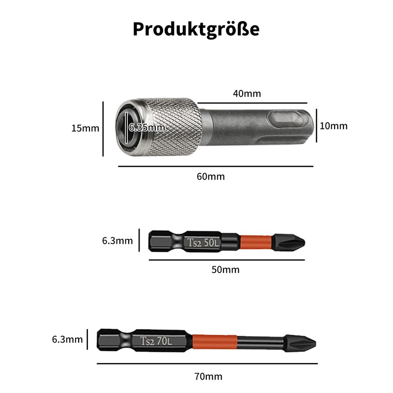 IUSOT SDS Plus Adapter 6.35 mm Pack of 2 SDS