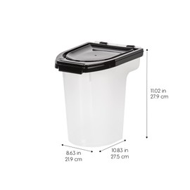 IRIS USA 8qt/2gal Airtight Pet Food Storage Container, Clear/Black