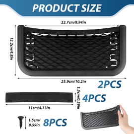 2 Pcs Storage Nets Bag for Campervans Elastic Mesh Car Trunk Storage Net Bag with Plastic Frame Motorhome Caravan Van Boat Car Storage Solutions Accessories for Storing Phone/Water/Bottle/Toiletry