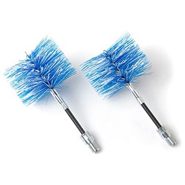 2 Replacement Brushes for BARETTO Pellet Stove Cleaning Kit - Nylon Flex Brushes of 100mm - Suitable for Chimney Pipes with Curves