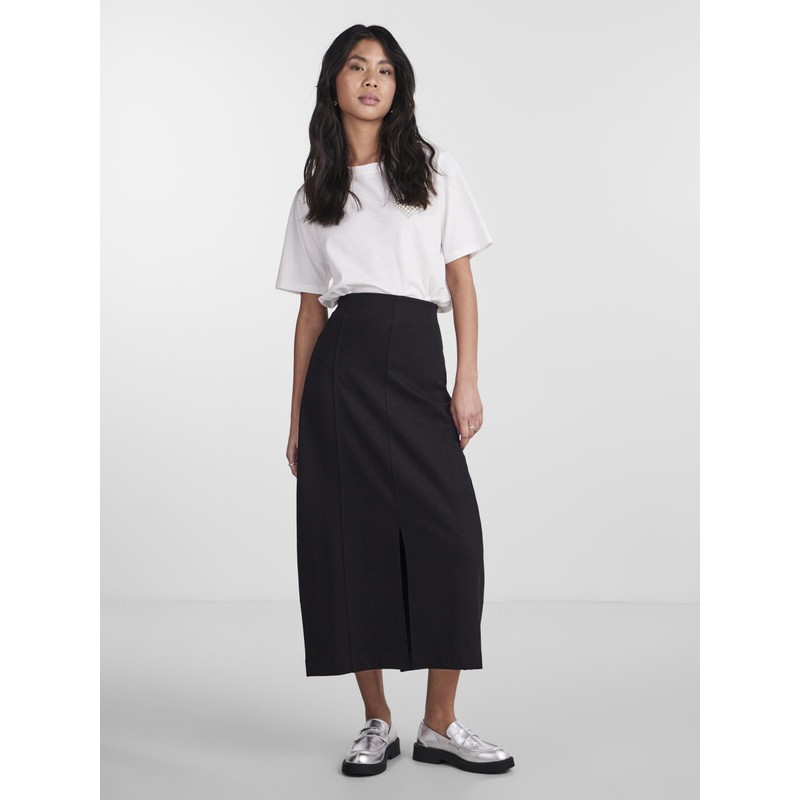 PIECES Women's Pcklara Hw Midi Skirt, black