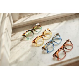 Peepers by PeeperSpecs Oprah's Favorite Women's Showbiz Oversized Blue Light Blocking Reading Glasses - Sand Quartz/Yellow +2.25