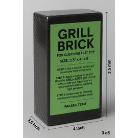 Heavy Duty Restaurant-Grade Grill Bricks for Cleaning Flat Top Grills | Durable, Reusable, and Chemical-Free Pumice Stone Cleaner for Griddles and BBQ Grates - Multiple Packs available (1 Pack)