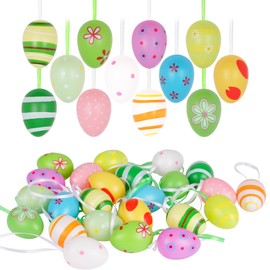 Easter Tree Ornaments 24pcs Colorful Easter Decorations, Lightweight & Durable Easter Eggs for Tree, Indoor Easter Decor, Perfect for Easter Baskets, Gifts & Parties
