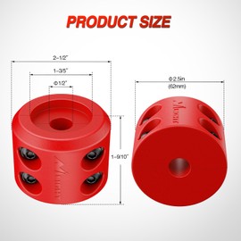 Nilight Winch Stopper for ATV UTV Truck SUV Winch Cable Hook Rubber Stopper Protects Towing Hook Synthetic Rope Winch Accessories Rope Line Saver with Stainless Steel Screws and Nuts Allen Wrenc, Red