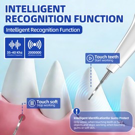 Psytpusa Ultrasonic Pet Plaque and Tartar Remover - Teeth Cleaning Kit with LED Light, 5 Modes, 7 Brush Heads, IPX7 Waterproof for Dogs and Cats (White)