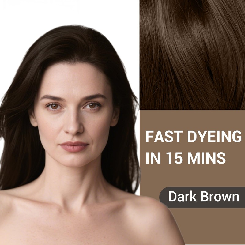 Farndu Dark Brown Hair Dye Shampoo for Women Men, 3