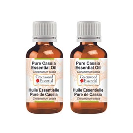 Greenwood Essential Pure Cassia Essential Oil (Cinnamomum Cassia) Steam Distilled (Pack of Two) 100ml X 2 (6.76 oz)
