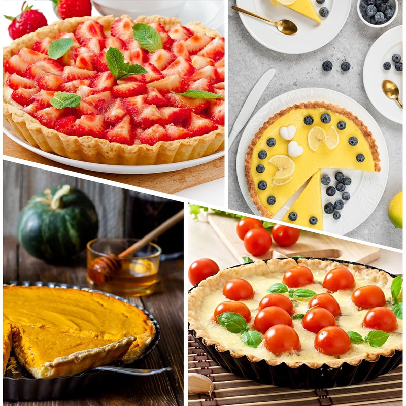 Cylogia 8 Inch Quiche Tart Pan Loose-Bottom Flan Tin Fluted