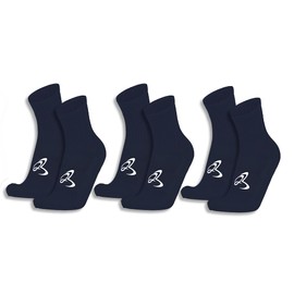 Active23 SportGrip Pack of 3 Pairs of Non-Slip Socks for Athletes - Size 9 to 12 (26 cm) (CA/US, Numeric, 9, Regular, Regular, Marine)