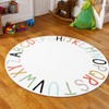 Topotdor Rainbow Round Kids Play Rug Alphabet Nursery Area Rug