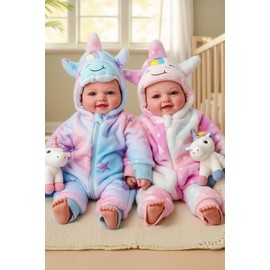 BABESIDE Baby Dolls Twins - 17'' Cute Soft Body Realistic Newborn Twin Dolls Real Life Baby Girl and Boy with Accessories Kids Age 3+ Year Old Gifts, Pretend Play, Collection