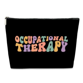 Funny Occupational Therapy Worker Gift, Occupational Therapist Gifts Makeup Bag, Occupational Therapist Gift for Women Coworkers Friends, OT Month PT PTA OT Gift Travel Toiletry PU Leather Bag