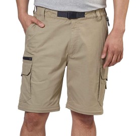BC Clothing Mens Convertible Stretch Cargo Hiking Pants Shorts, Zippered Pockets (Medium x 30L, Khaki Tan)