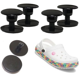 Rivets Button 8pcs Repair Replacement Parts for Clog Shoe Strap Repair (16mm) Black Rivets, Hole Plastic Push in Rivets Fastener 4 Sets Replacement Rivets