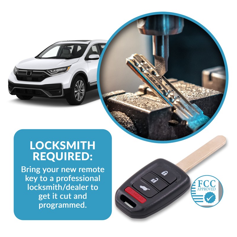 Keyless2Go Replacement for 4 Button Remote Head Key Honda MLBHLIK6-1TA