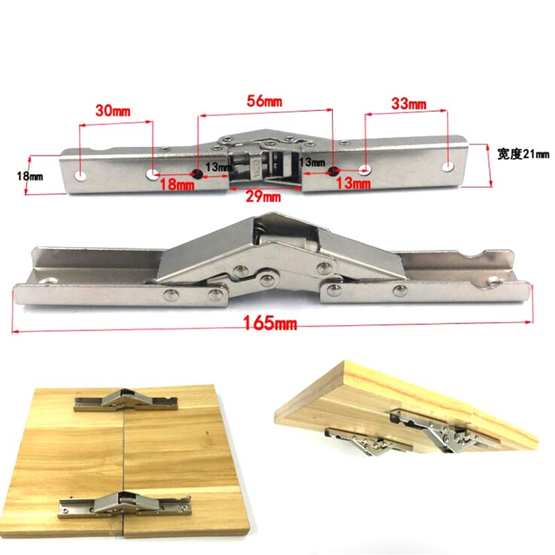 2pcs Stainless Steel 90 Degree Folding Shelf Hinge Bracket Hidden