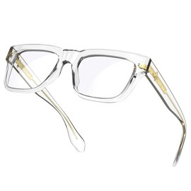 VISOONE TR90 Square Blue Light Blocking Glasses Fashion Computer Eyewear for Women and Men RANDI, Clear