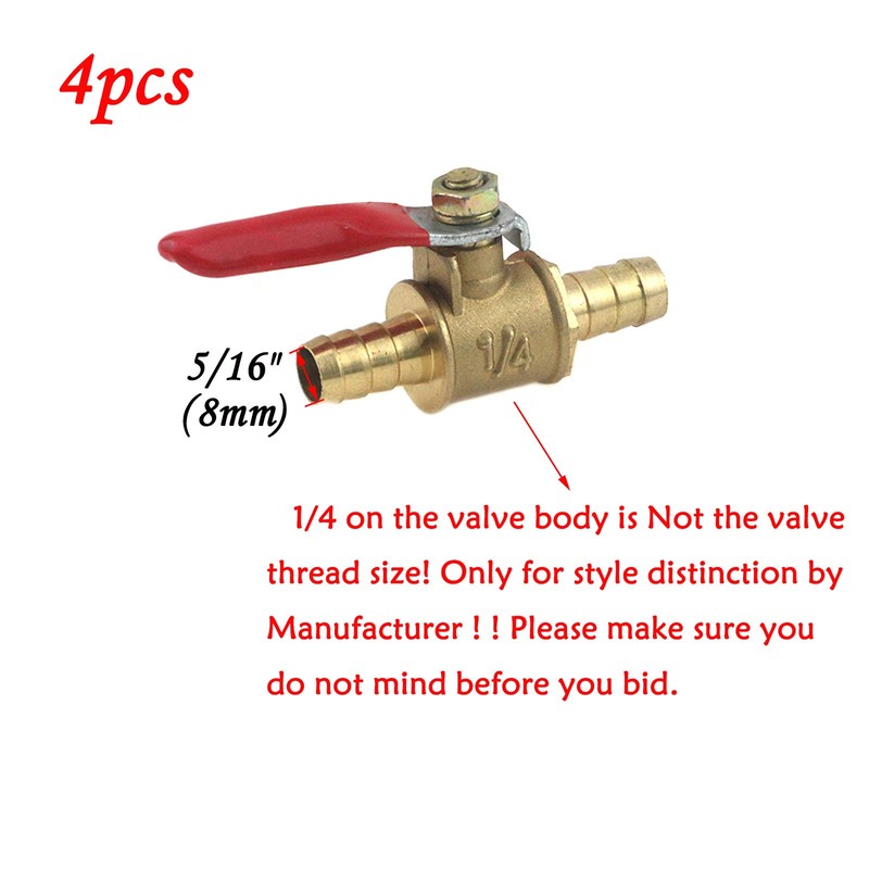 Antrader 4 Pcs Forged Brass Ball Valve Mini Shut Off