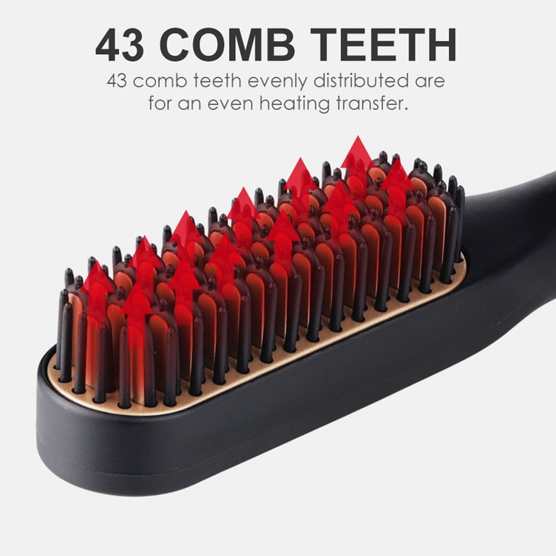Electric Beard Straightening Comb Multifunctional Beard Straightener Brush for Men