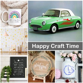 HTVRONT Black Permanent Vinyl, Black Vinyl for Cricut - 12" x 14 FT Black Adhesive Vinyl Roll for Cricut, Silhouette, Cameo Cutters, Signs, Scrapbooking, Craft, Die Cutters (Matte Black)