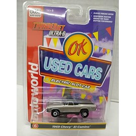 Auto World SC390-6B OK Used Cars 1969 El Camino HO Scale Electric Slot Car - Silver