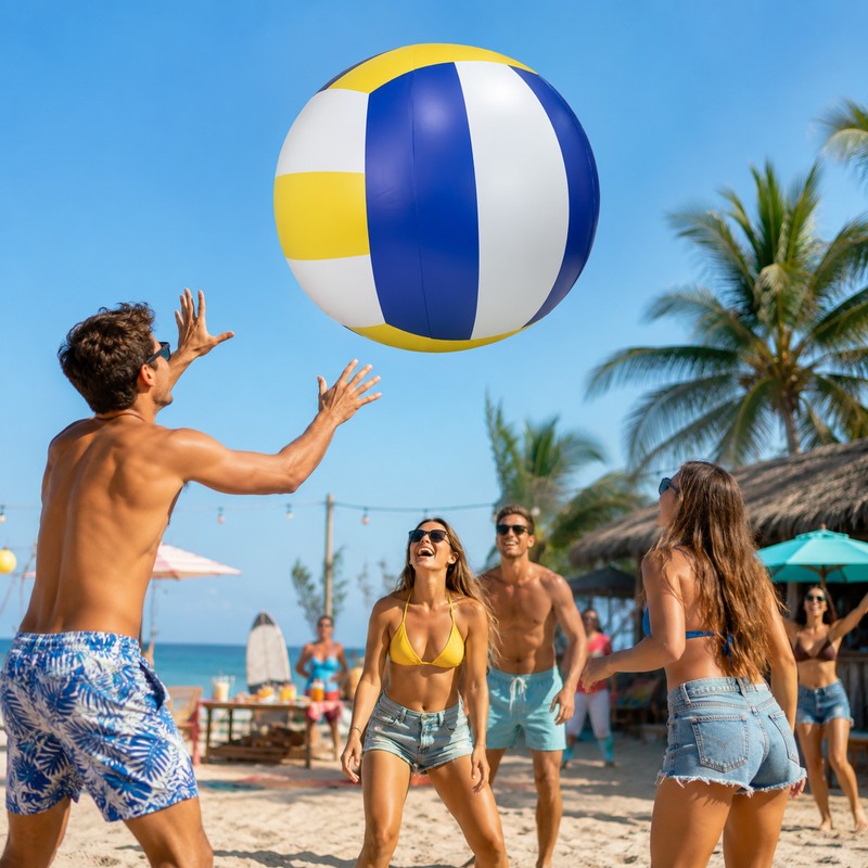 Giant Inflatable Beach Ball for Outdoor Games – PVC Volleyball-Style