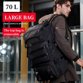 KEQIKAI 70L Travel Backpack, 17 Inch Laptop Backpack for Men Women, Large Rucksack Casual Daypack with Shoe Compartment for Work Business Hiking