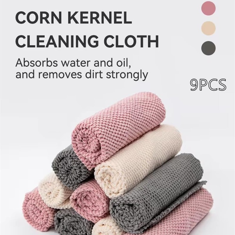 Microfiber Cleaning Cloths-9Pack, Soft Highly Absorbent Microfiber Towels, Lint Free