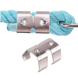 10 Piece Heavy Duty Stainless Steel Double Rope Clamps Fits 0.31-inch(8mm) to 0.47-inch(12mm) twisted or braided ropes