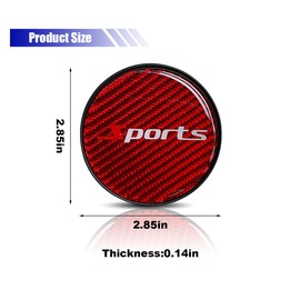 2PCS Car Cup Holder Coaster, 2.85 Inch Carbon Fiber Cup Holder Insert Coaster Pad, Non-Slip Embedded Cup Mat, Universal Car Interior Accessories for Most Vehicles (Red/Sports)