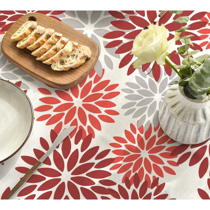 Artoid Mode Table Linen, Flowers, Red Dahlia, Summer, Seasonal, Kitchen