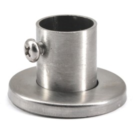 (8 Pieces) 22mm Wall Mount Pipe Bracket 304 Stainless Steel Rod Flange Holder Pole End Support Socket End Bracket for Closet Wardrobe Shower Curtain Rod