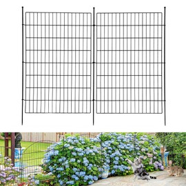 Garden Fence Animal Barrier,10 Panels No Dig Decorative Fence for Outdoor,Yard, Patio,40 in(H) X 24 ft(L) Animal Barrier Rustproof Metal Wire Panel,Temporary Dog Fence- Horizontal